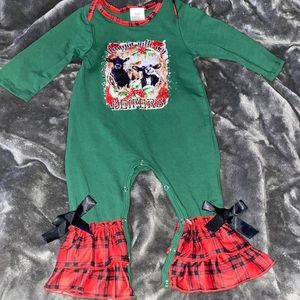 Honeydew USA Hanging with my Heifers Christmas romper size 12m